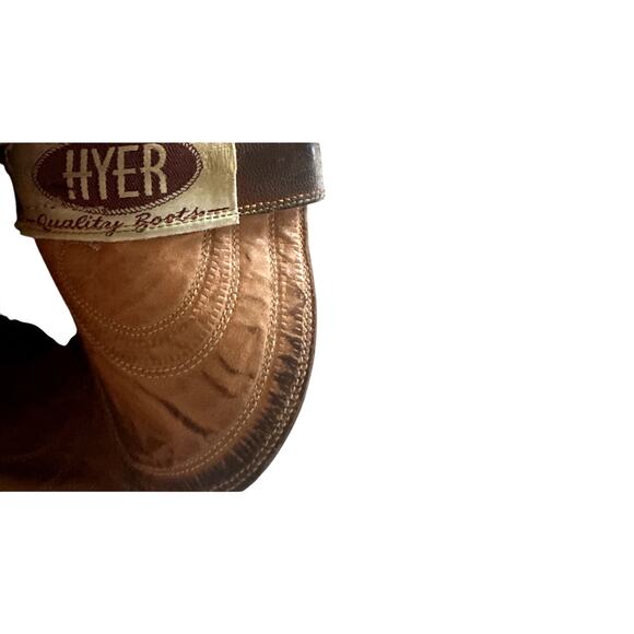 Vintage 1950s Hyer Leather Cowboy Boots Size 8 Mens 10 Womens - Picture 3 of 6